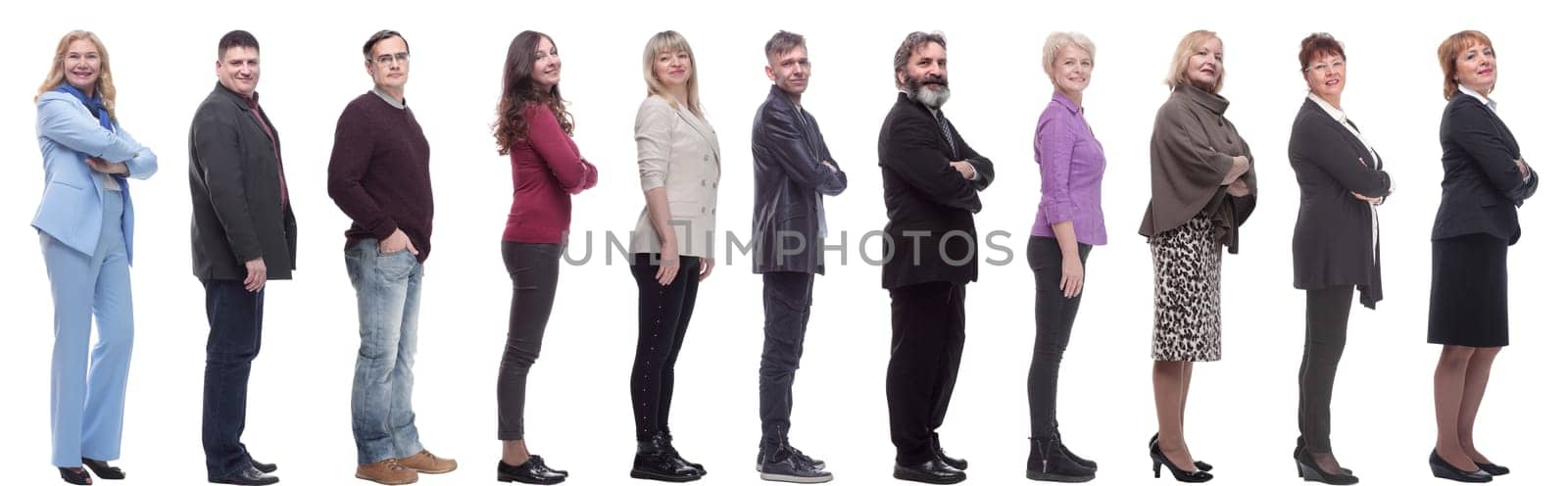 group of successful business people isolated on white background