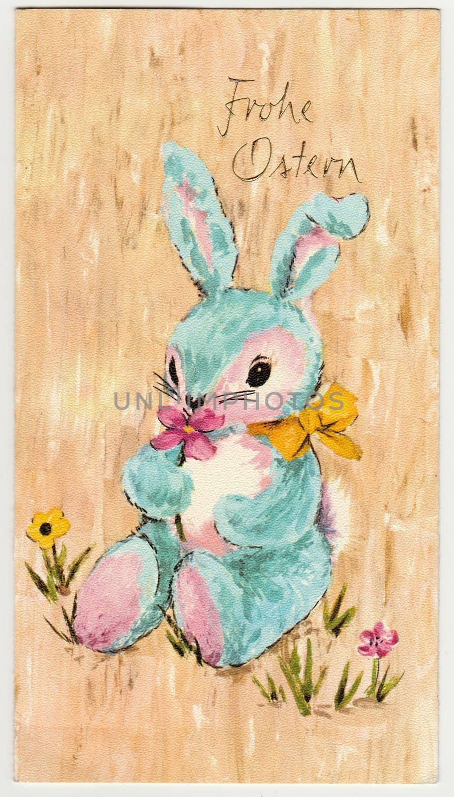 GERMANY - CIRCA 1967: Vintage greeting postcard to Easter.