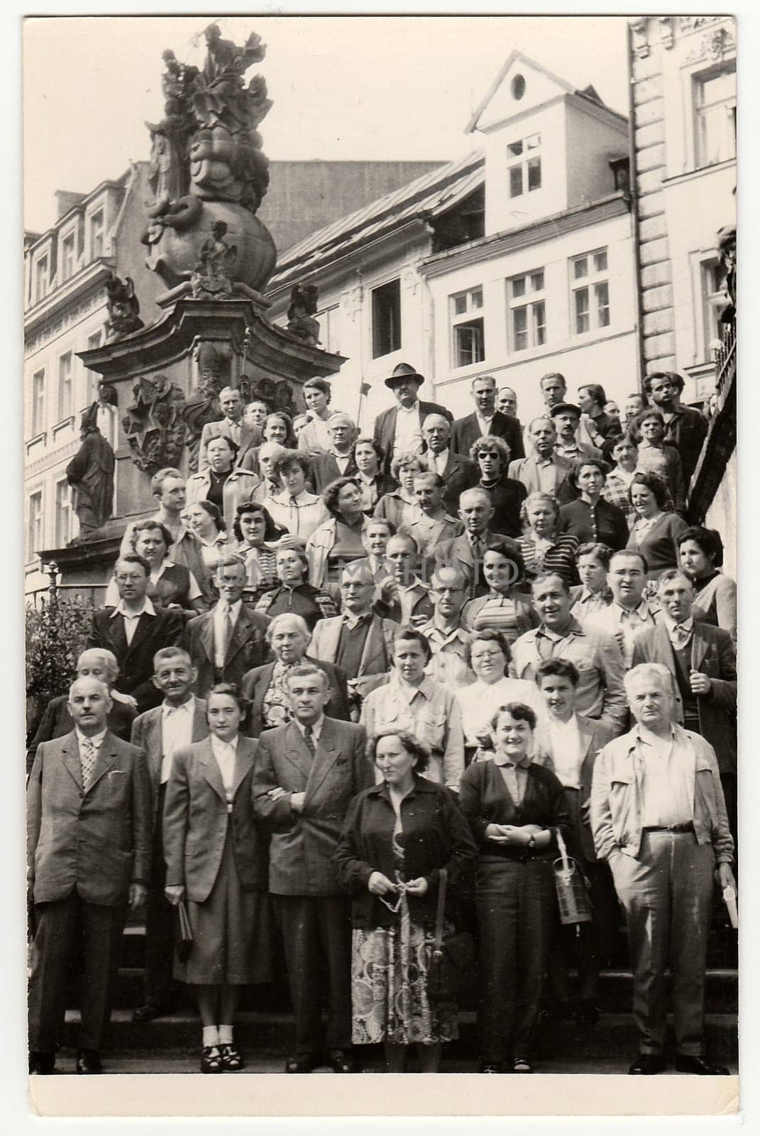 THE CZECHOSLOVAK SOCIALIST REPUBLIC - CIRCA 1970s: Vintage photo shows group of people on vacation.