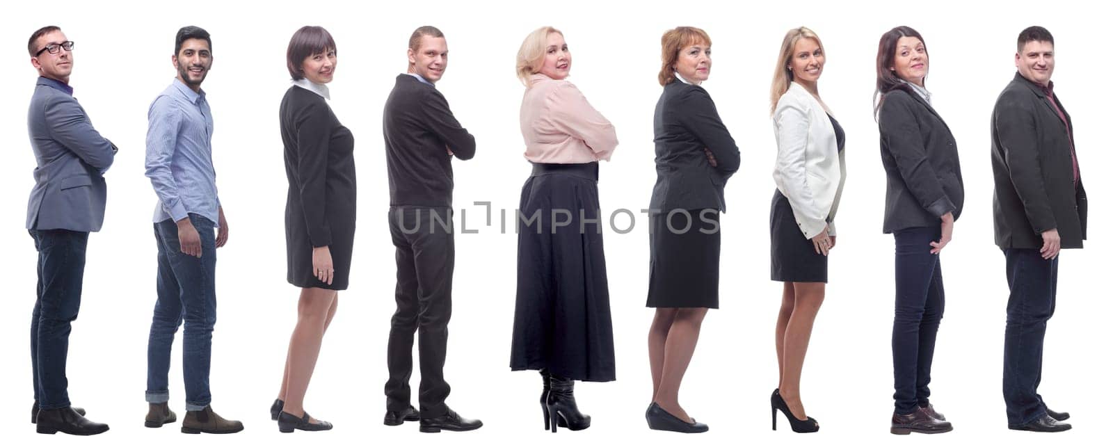 group of successful business people isolated on white background