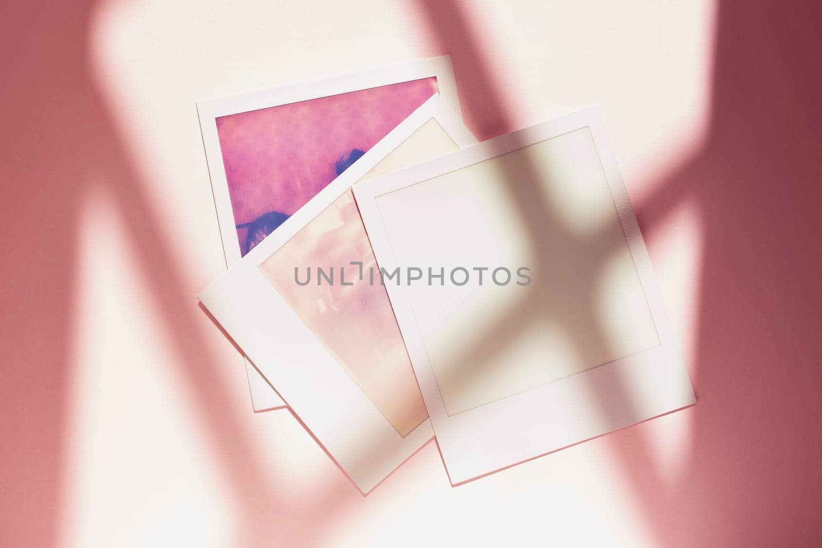 Instant  photos on pink background by victimewalker