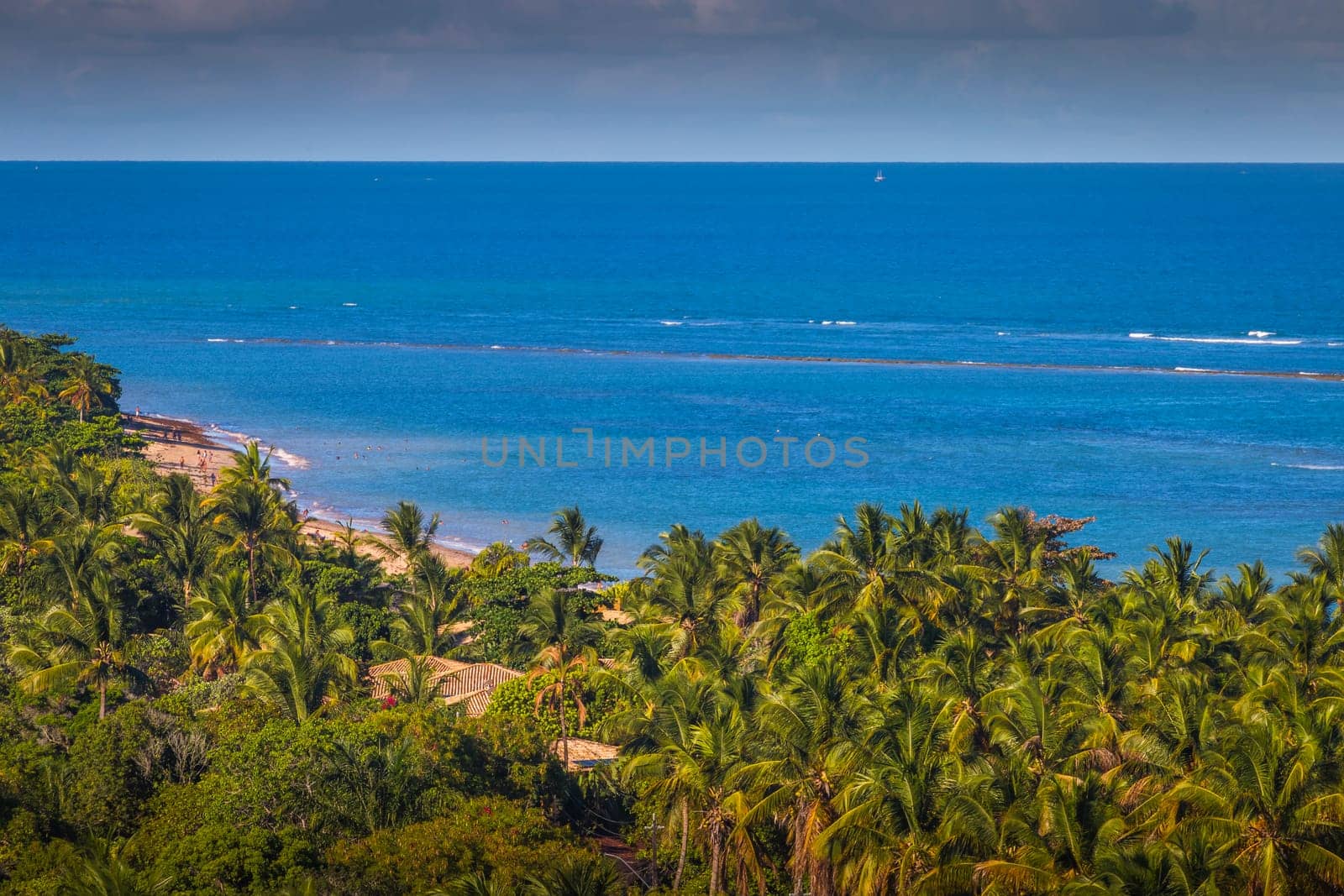 Idyllic Porto Seguro Beach at sunrise in Trancoso, Porto Seguro, BAHIA