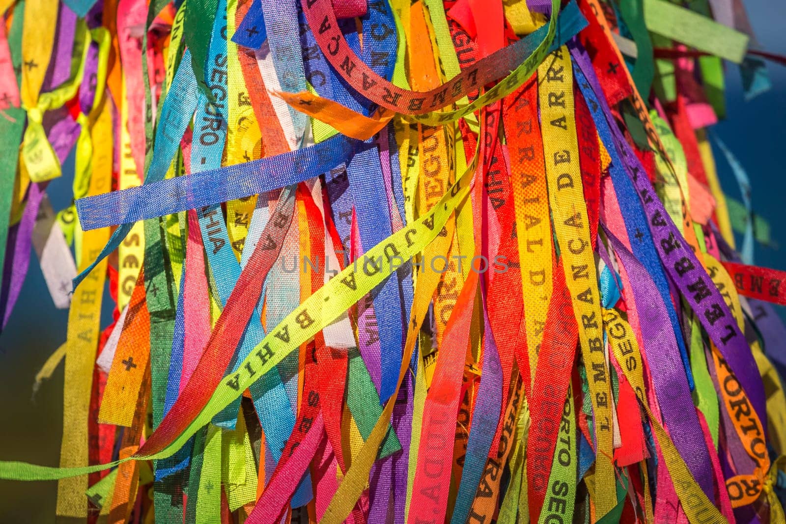 Rinbbons of the Lord of Bonfim, symbol of faith, Porto Seguro, Bahia, northeast Brazil