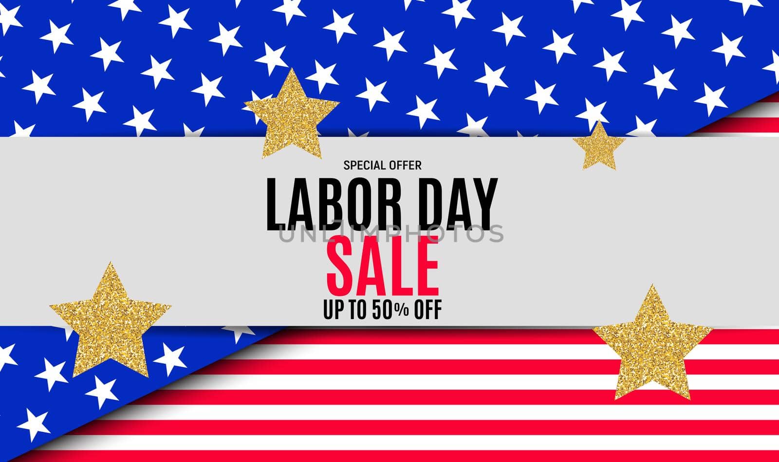 Happy USA Labor Day Sale poster background. Vector illustration EPS10