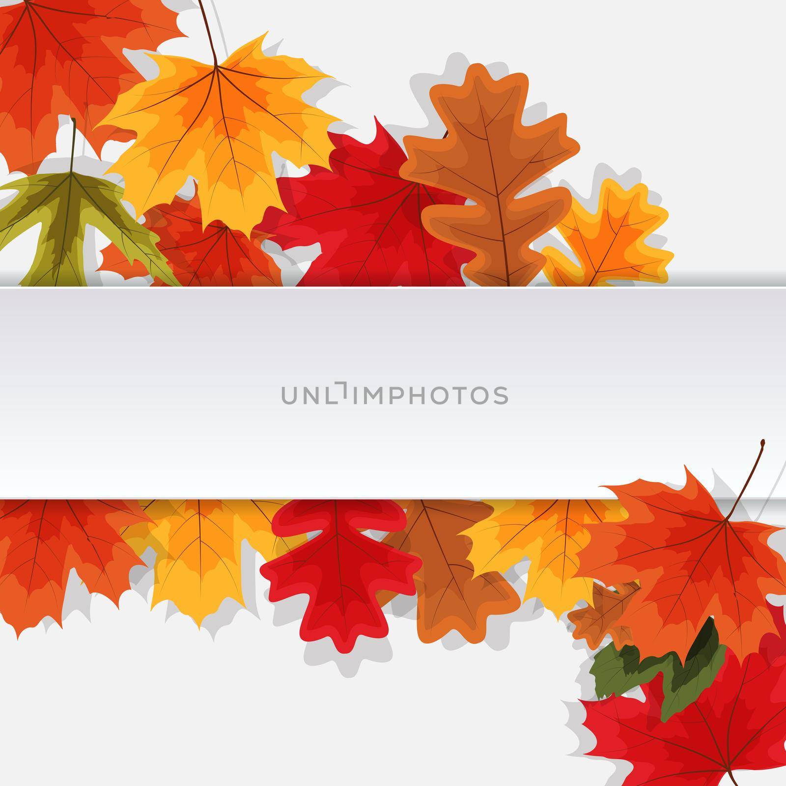 Autumn Natural Leaves Background. Vector Illustration EPS10