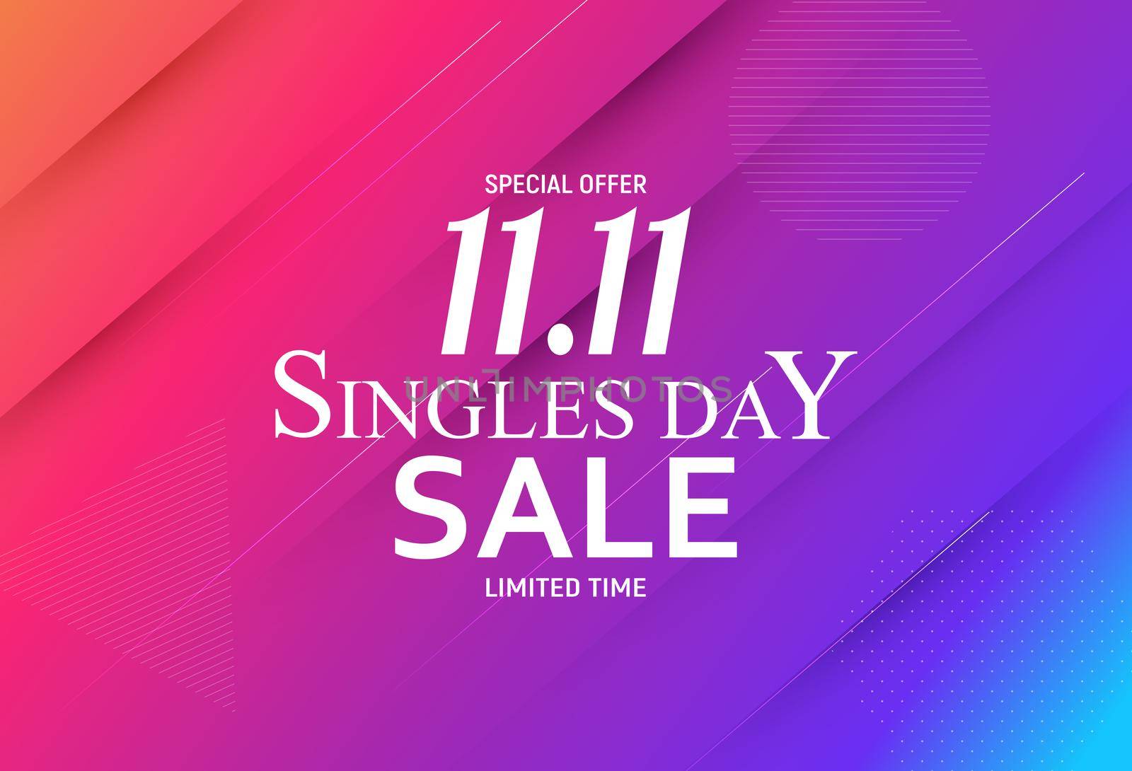 November 11 Singles Day Sale. Vector Illustration EPS10