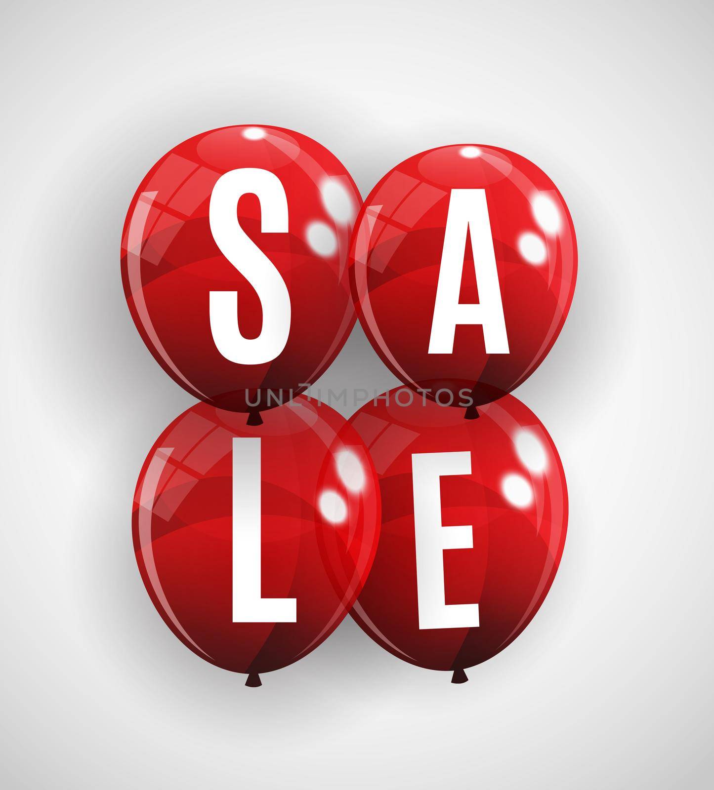 Abstract Designs Sale Banner Template with Balloons. Vector Illustration EPS10