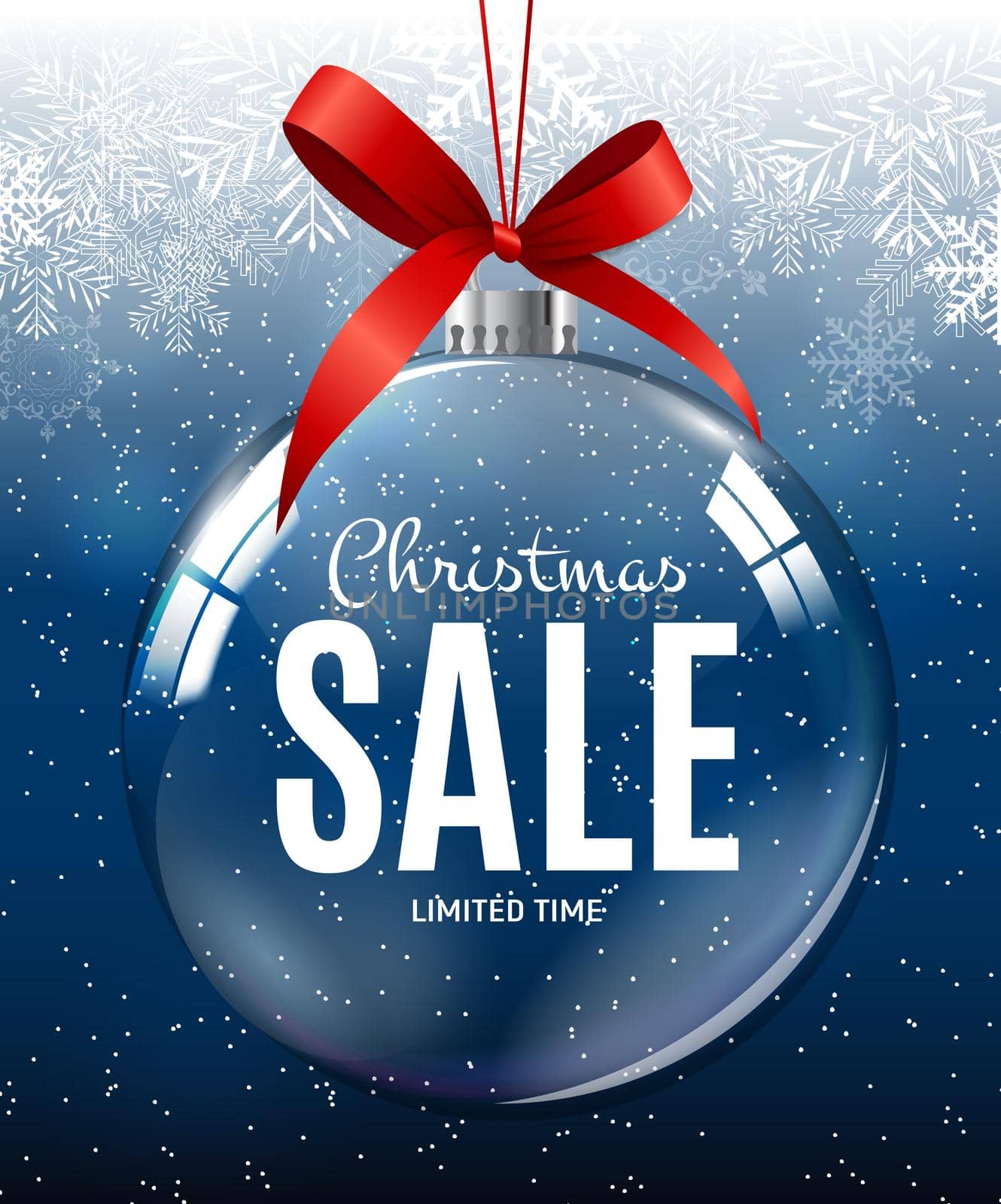 Christmas and New Year Sale Gift Voucher, Discount Coupon Template Vector Illustration EPS10