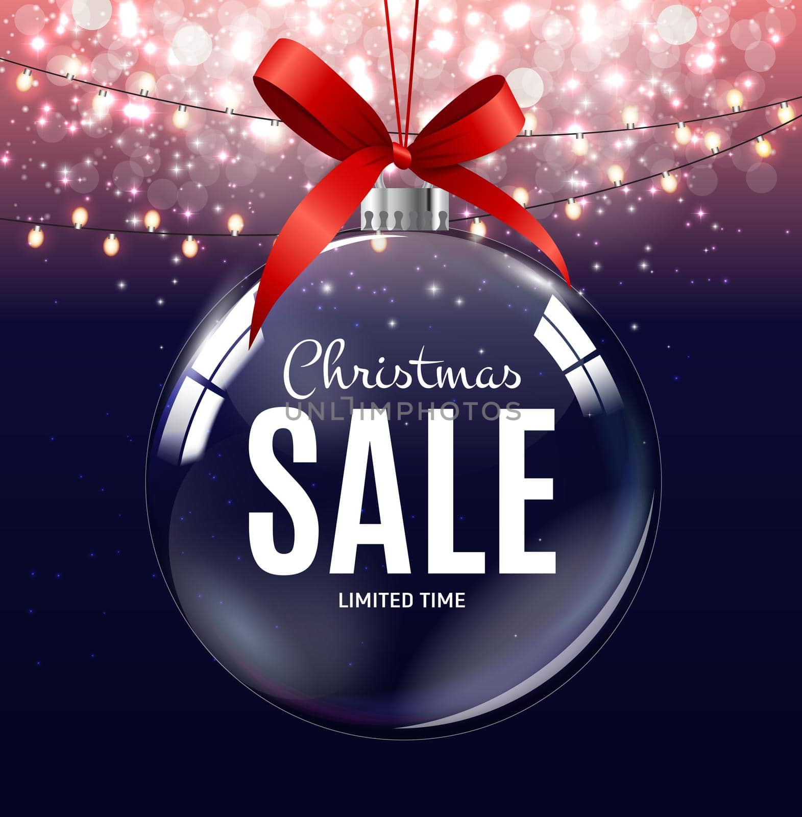 Christmas and New Year Sale Gift Voucher, Discount Coupon Template Vector Illustration EPS10
