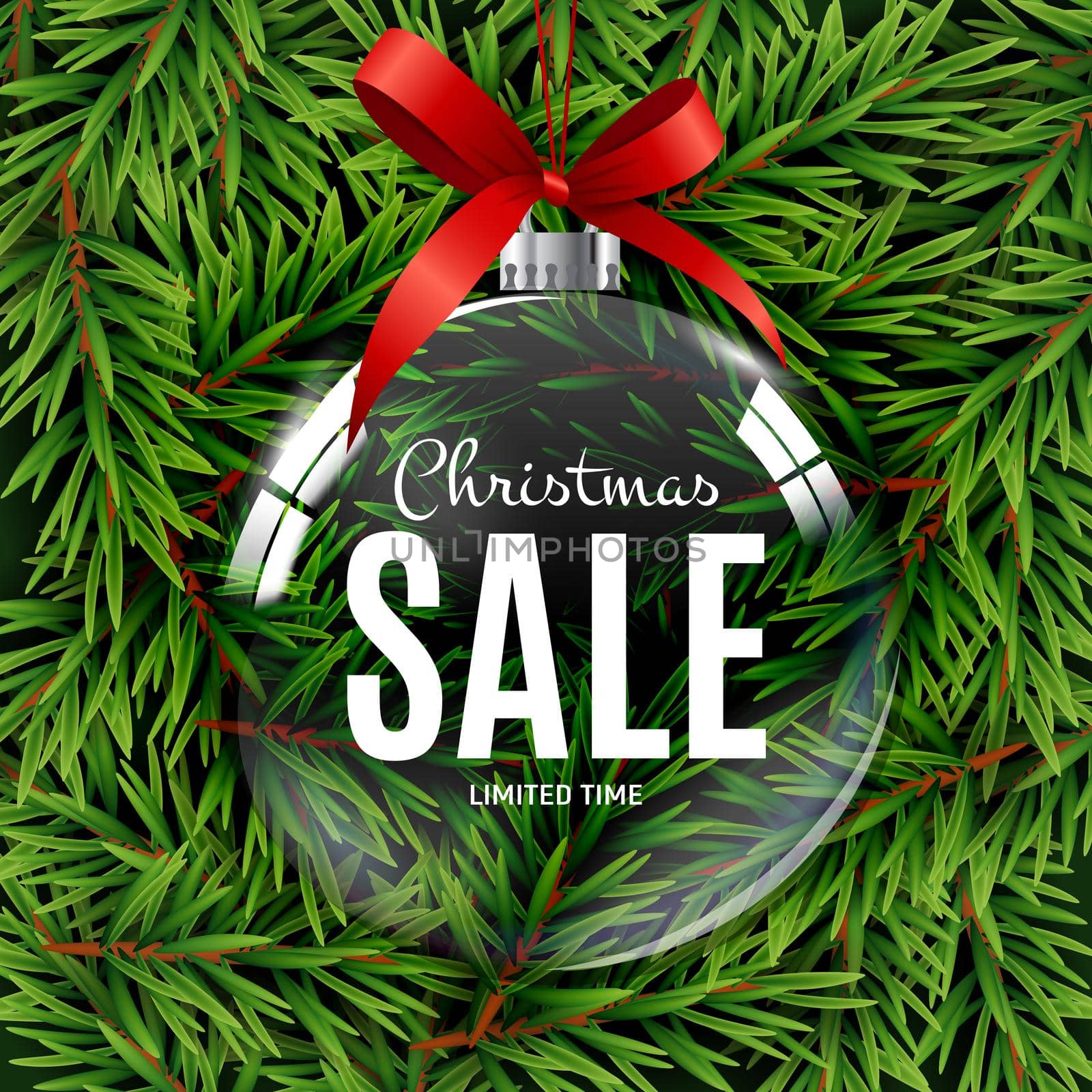 Christmas and New Year Sale Gift Voucher, Discount Coupon Template Vector Illustration EPS10