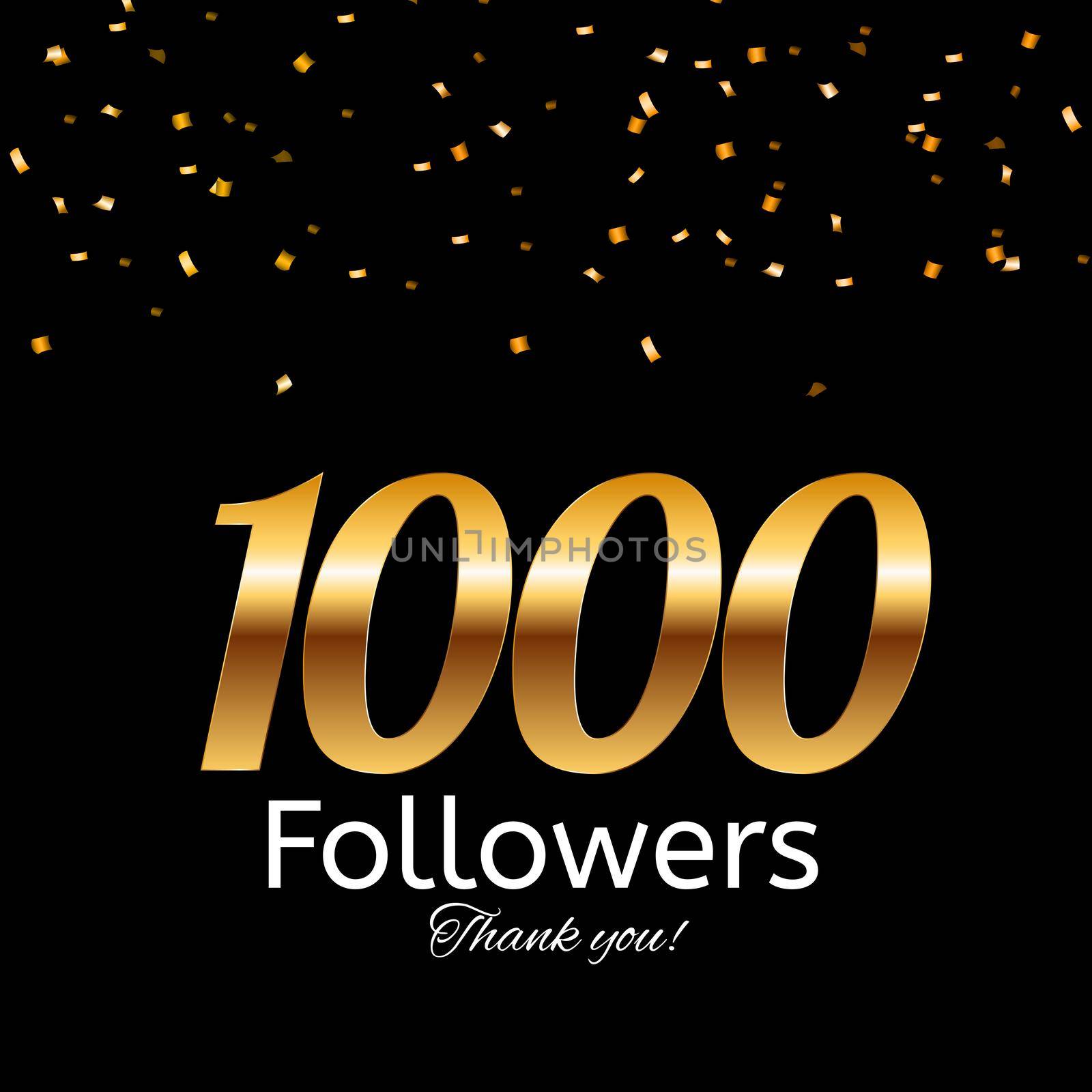 1000 Followers. Thank you. Vector Illustration Background by yganko