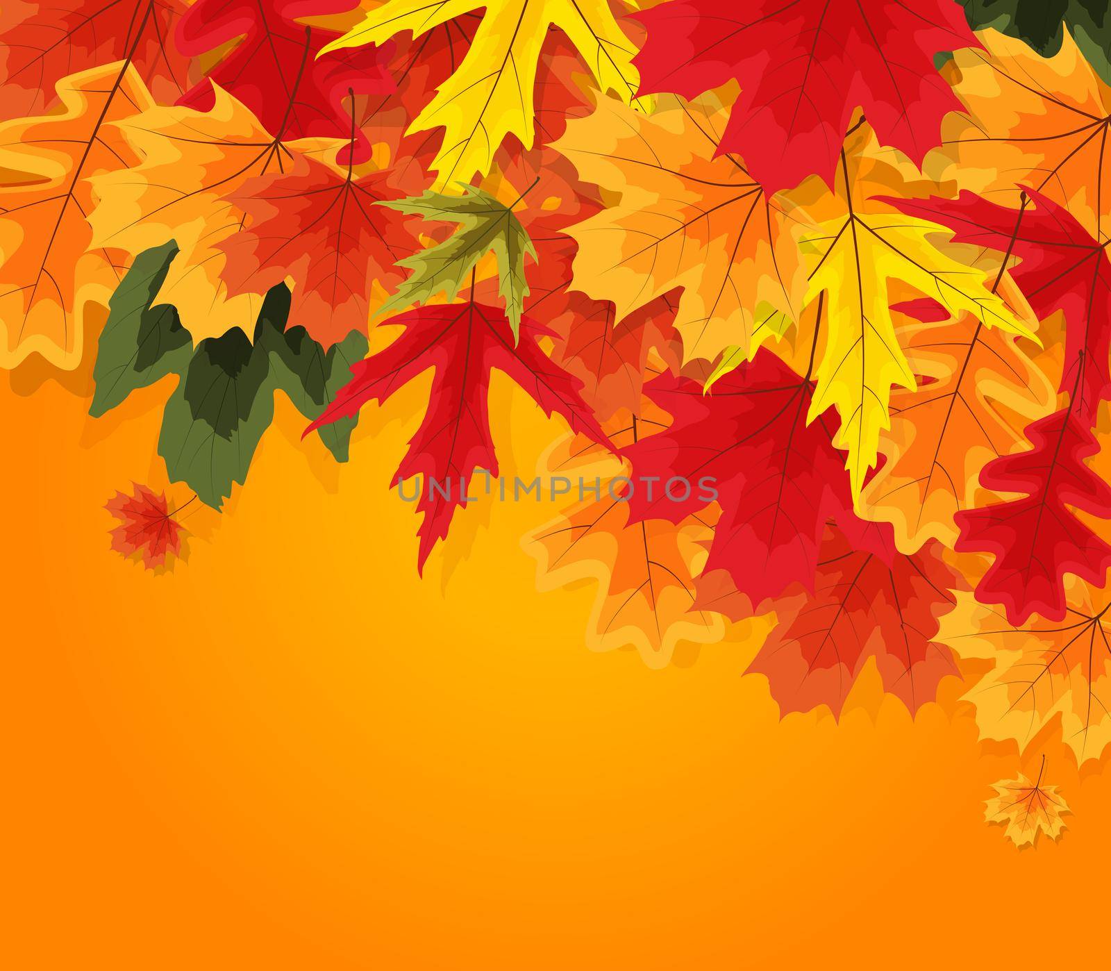 Autumn Natural Leaves Background. Vector Illustration by yganko