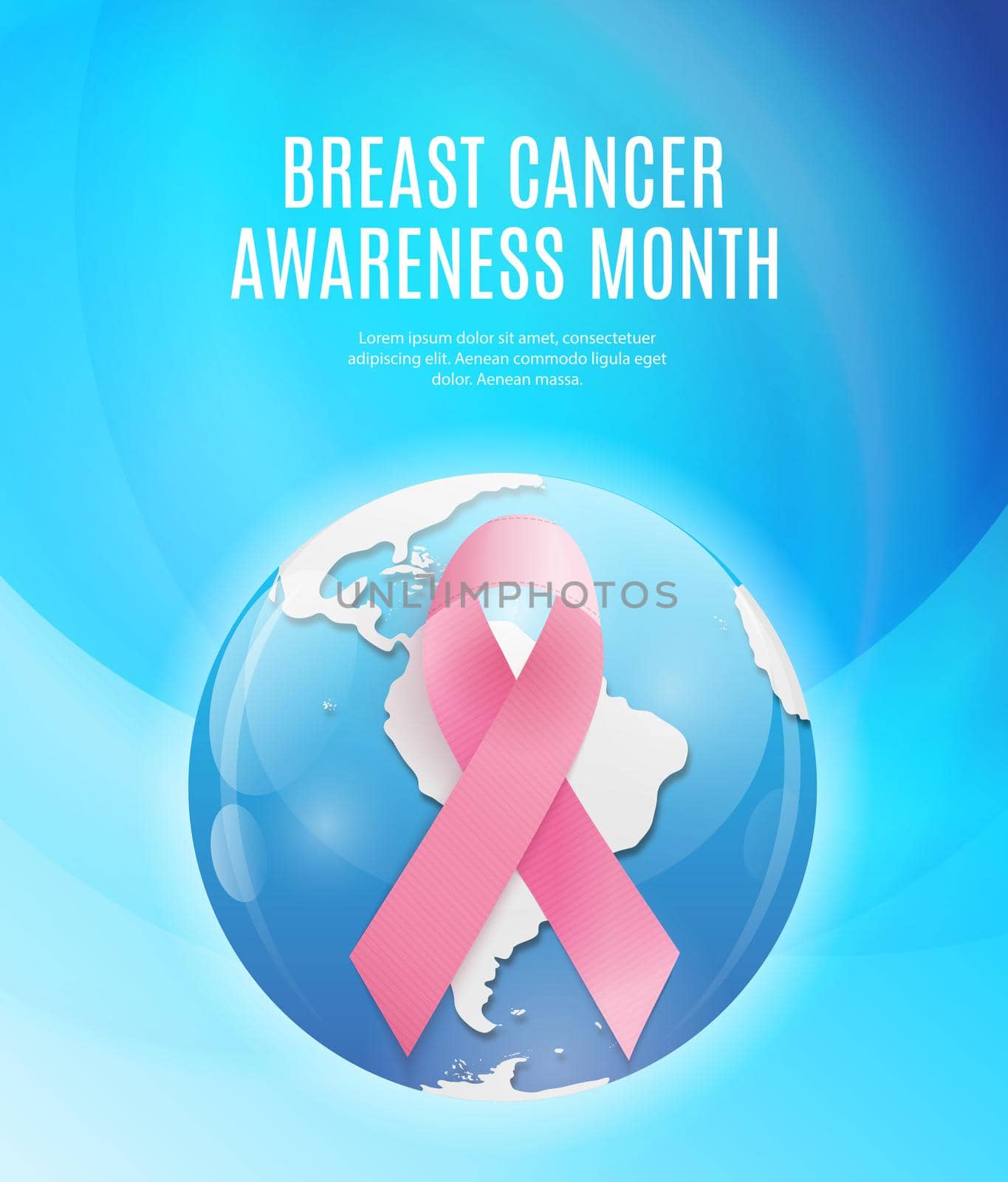 Breast Cancer Awareness Month Pink Ribbon Background Vector Illustration by yganko