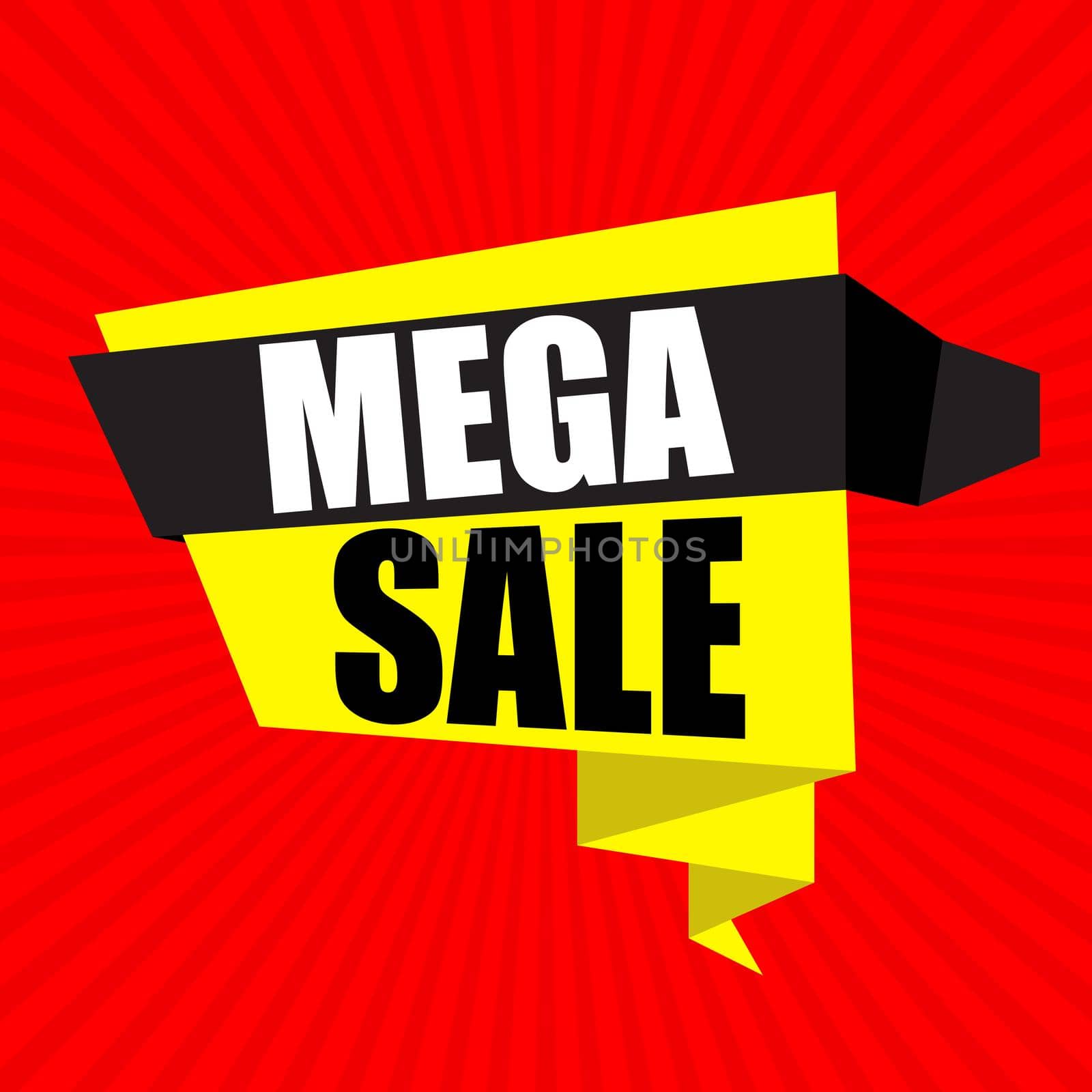 Abstract mega sale poster. Vector illustration by yganko