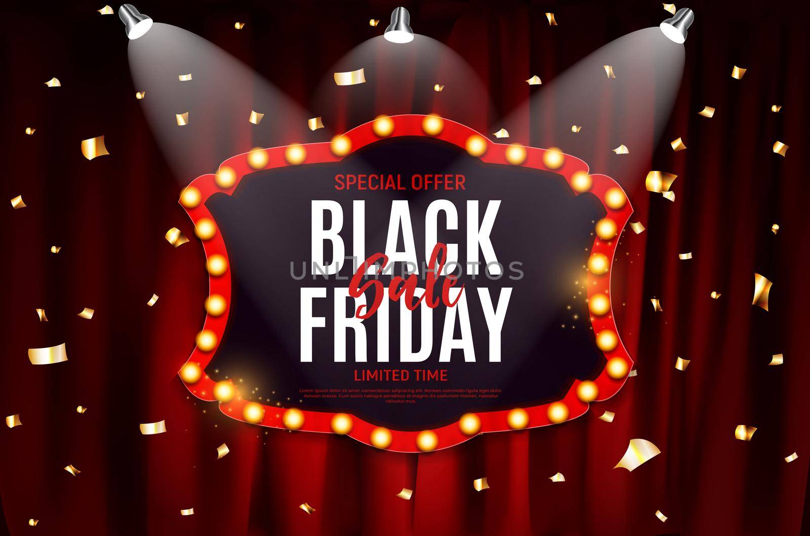 Black Friday Sale Banner Template. Vector Illustration EPS10