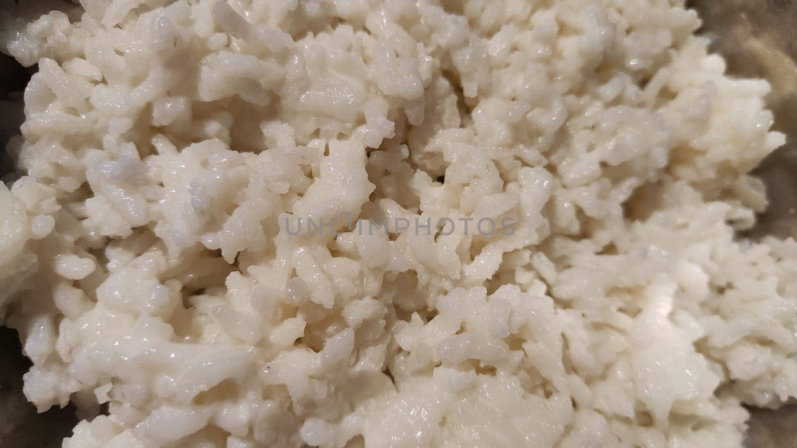 Abstract background and texture Boiled white rice texture. Traditional food asian regions