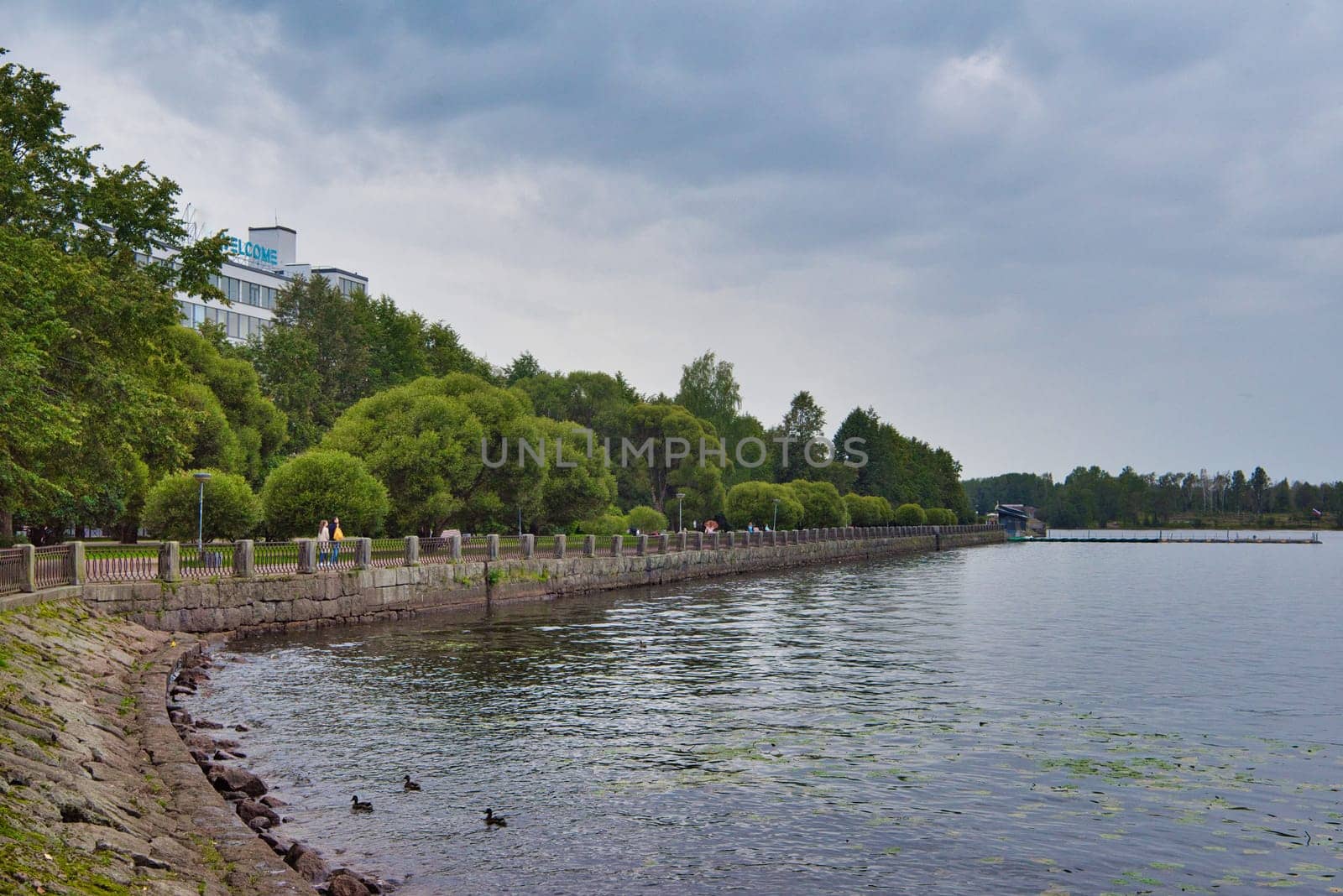 Bay in the center of Vyborg, Russia.