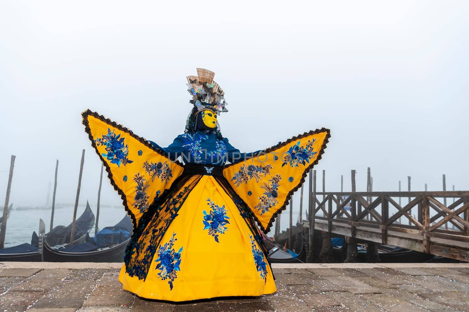 VENICE, ITALY - Febrary 17 2023: The masks of the Venice carnival 2023