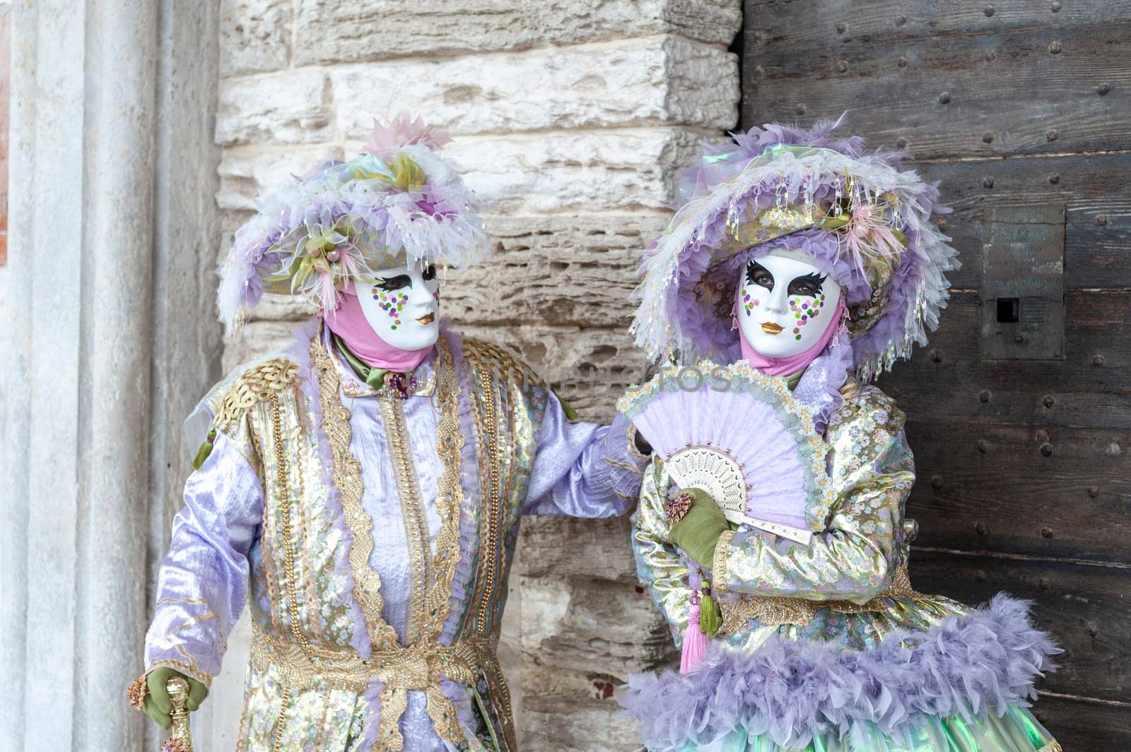 VENICE, ITALY - Febrary 17 2023: The masks of the Venice carnival 2023