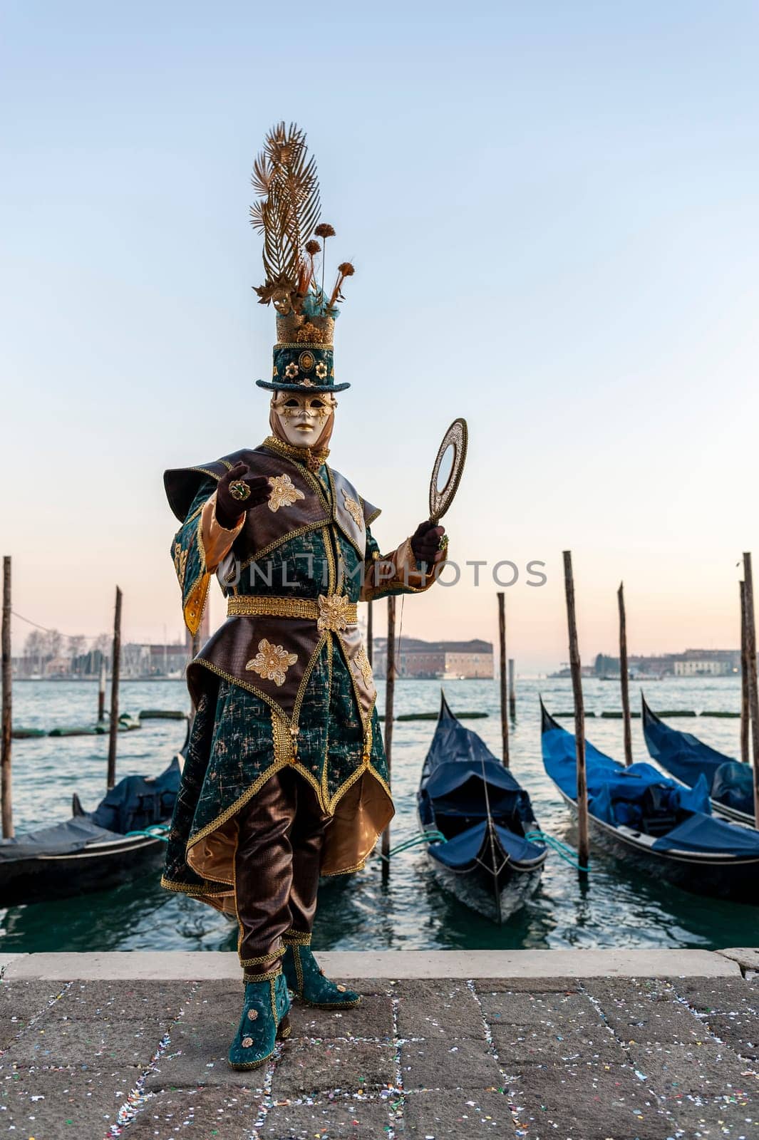 VENICE, ITALY - Febrary 15 2023: The masks of the Venice carnival 2023