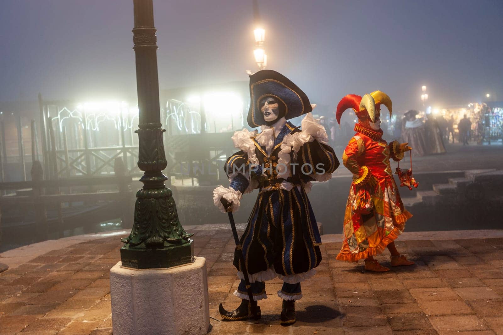VENICE, ITALY - Febrary 17 2023: The masks of the Venice carnival 2023