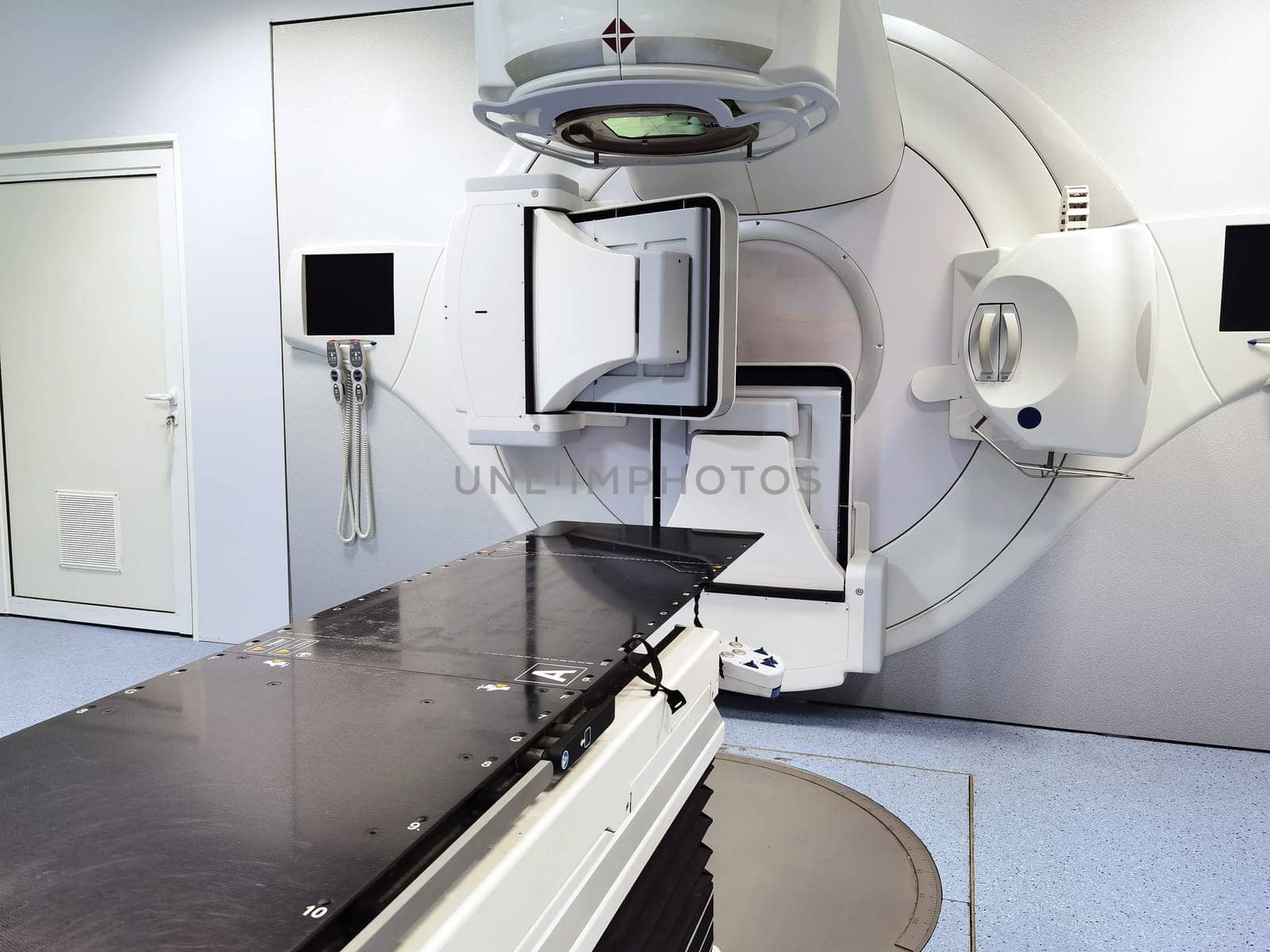 Medical advanced linear accelerator in oncological cancer therapy in a modern hospital.	