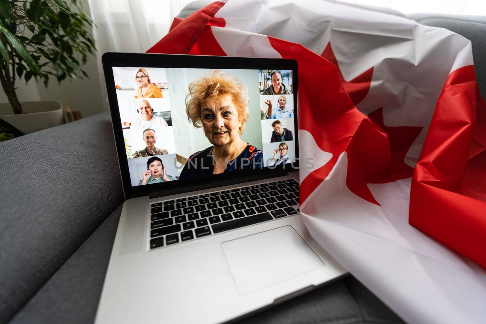 Canada National Flag Business Communication Connection Concept