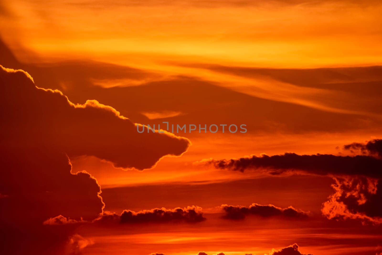 Beautiful Dramatic orange sunset and sunrise sky with clound nature background