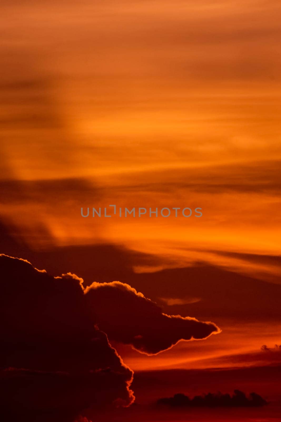 Beautiful Dramatic orange sunset and sunrise sky with clound nature background by Petrichor