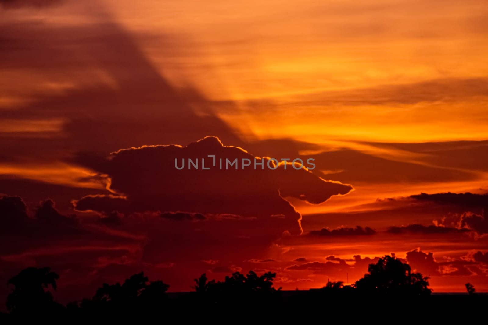 Beautiful Dramatic orange sunset and sunrise sky with clound nature background