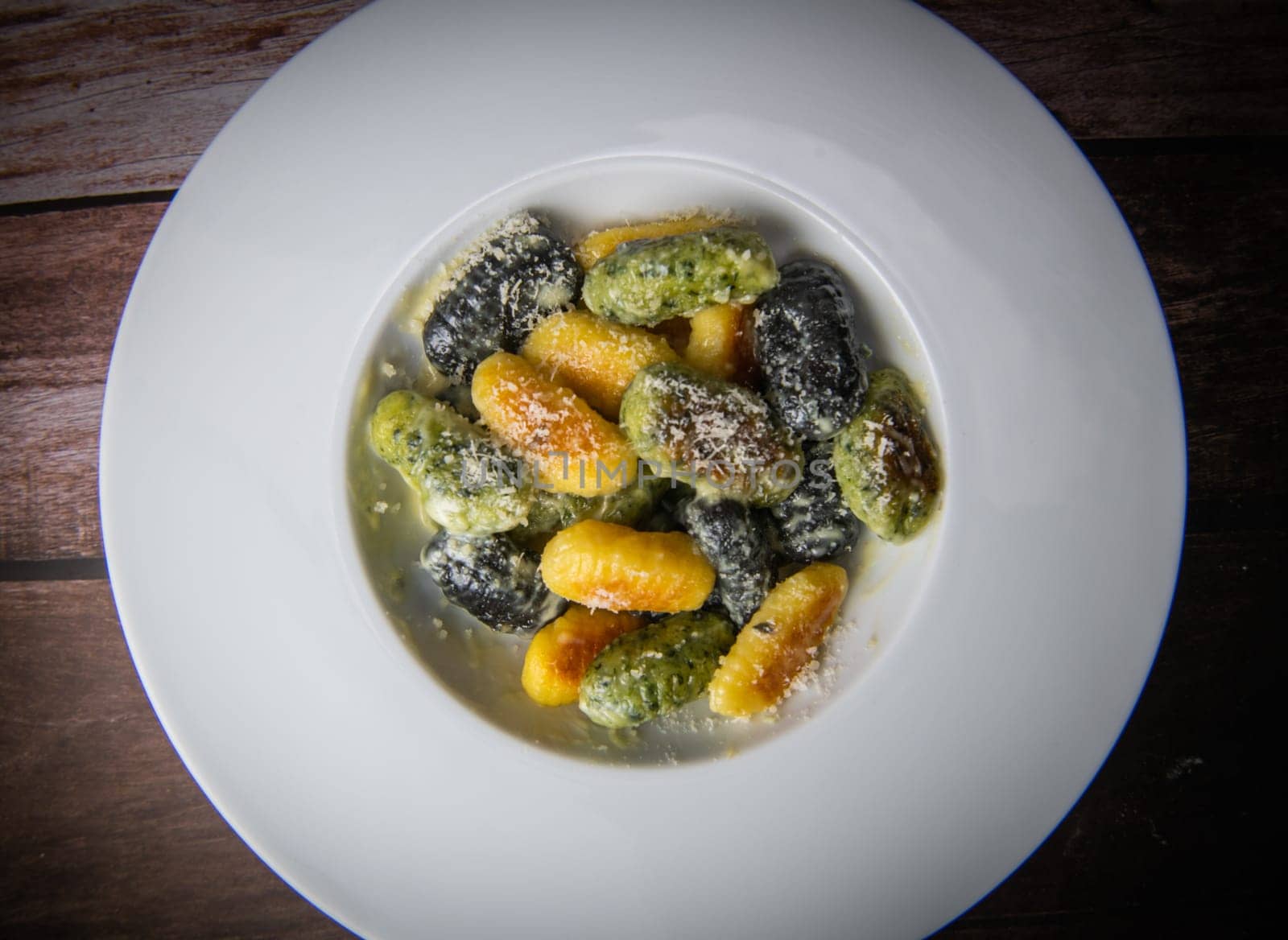 Multicoloured gnocci potato peru italian food, Homemade, High quality photo