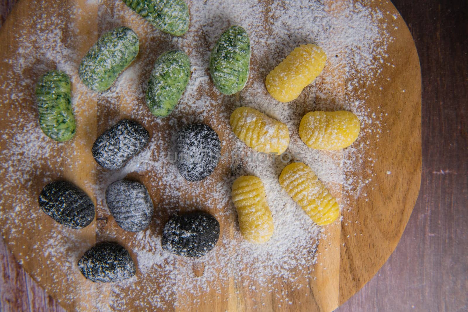 Multicoloured gnocci potato peru italian food, Homemade, High quality photo