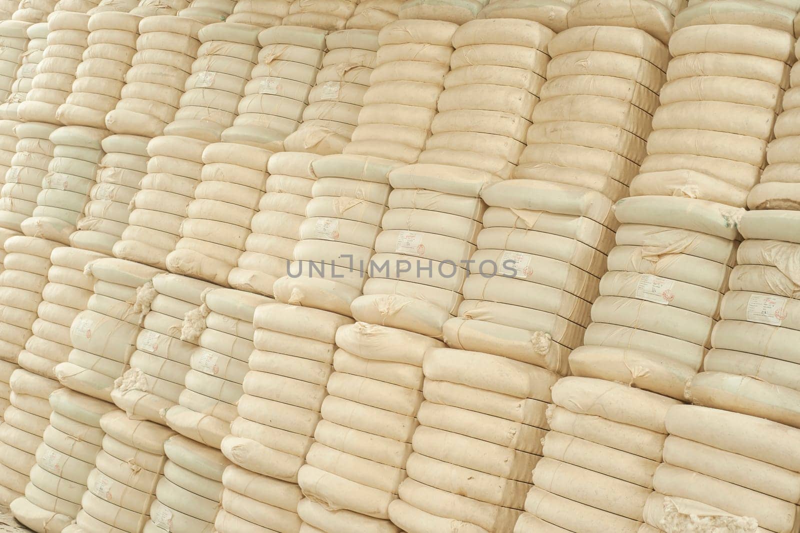 Store cotton bales. High quality photo