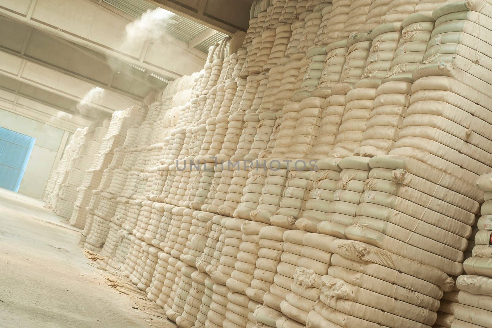 Store cotton bales. High quality photo