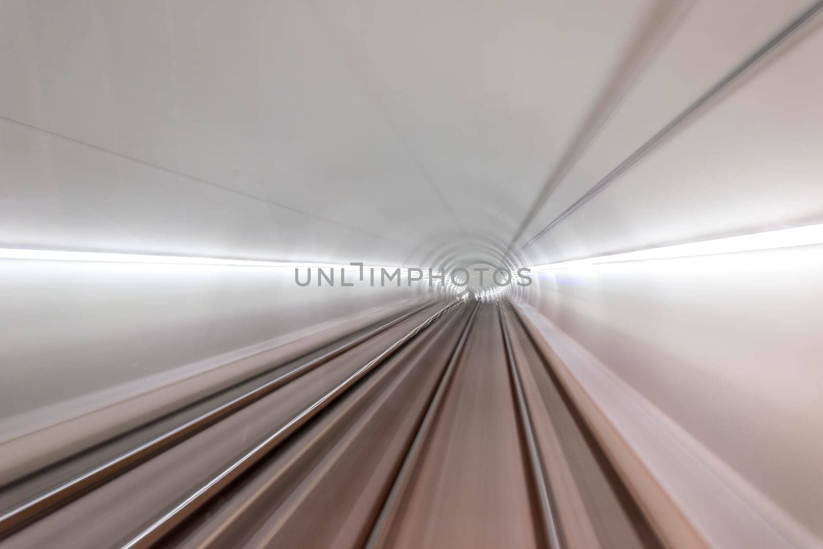 Underground train tunnel, blurred motion