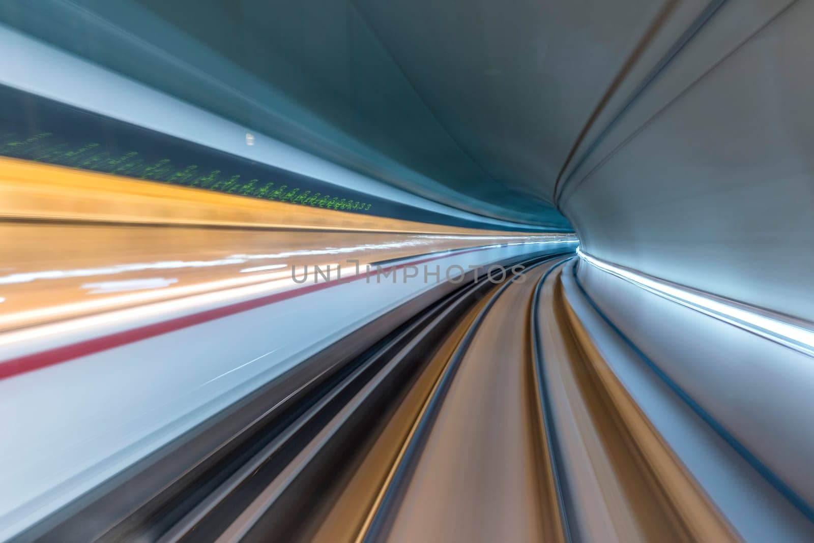 Underground train tunnel, blurred motion