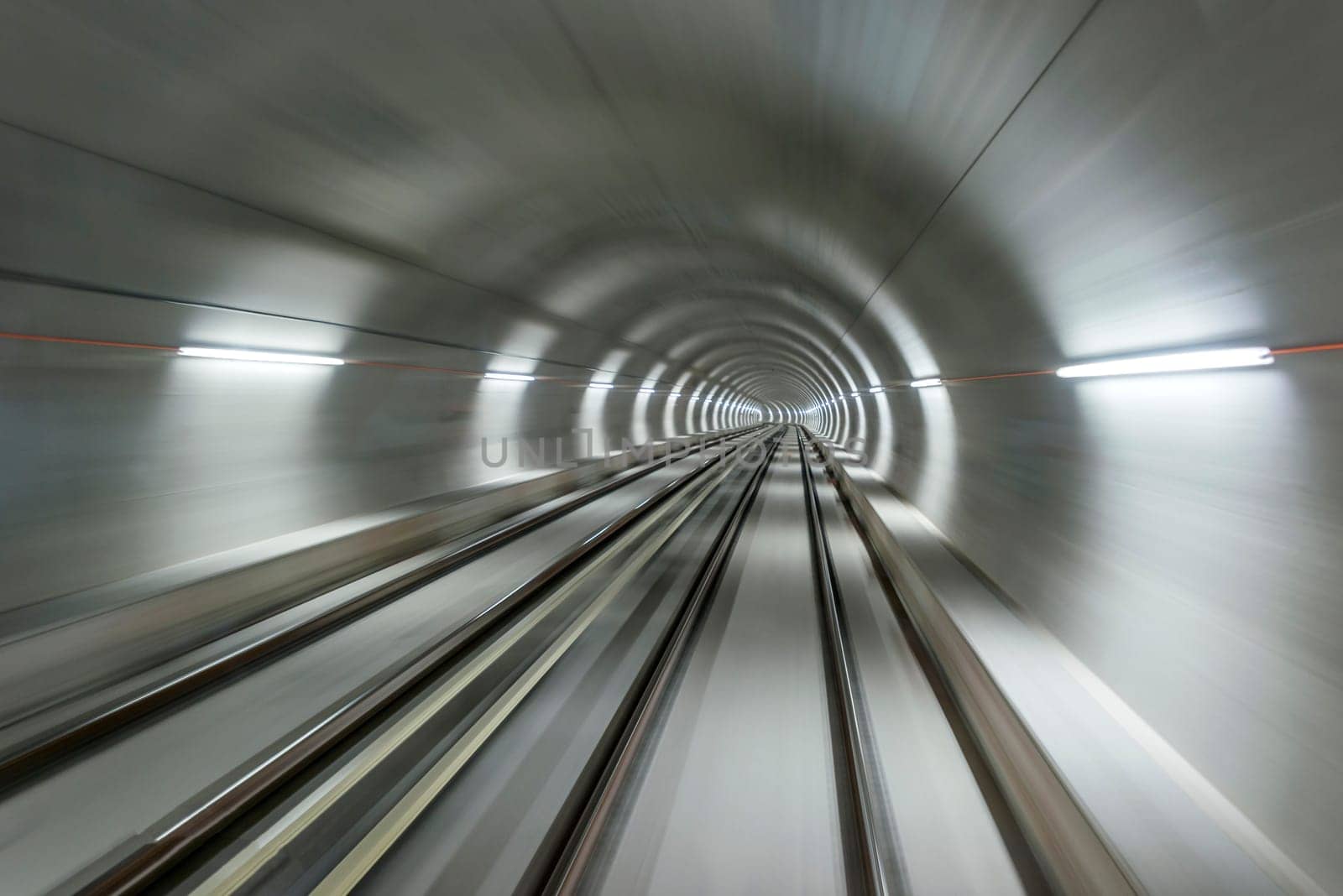 Underground train tunnel, blurred motion