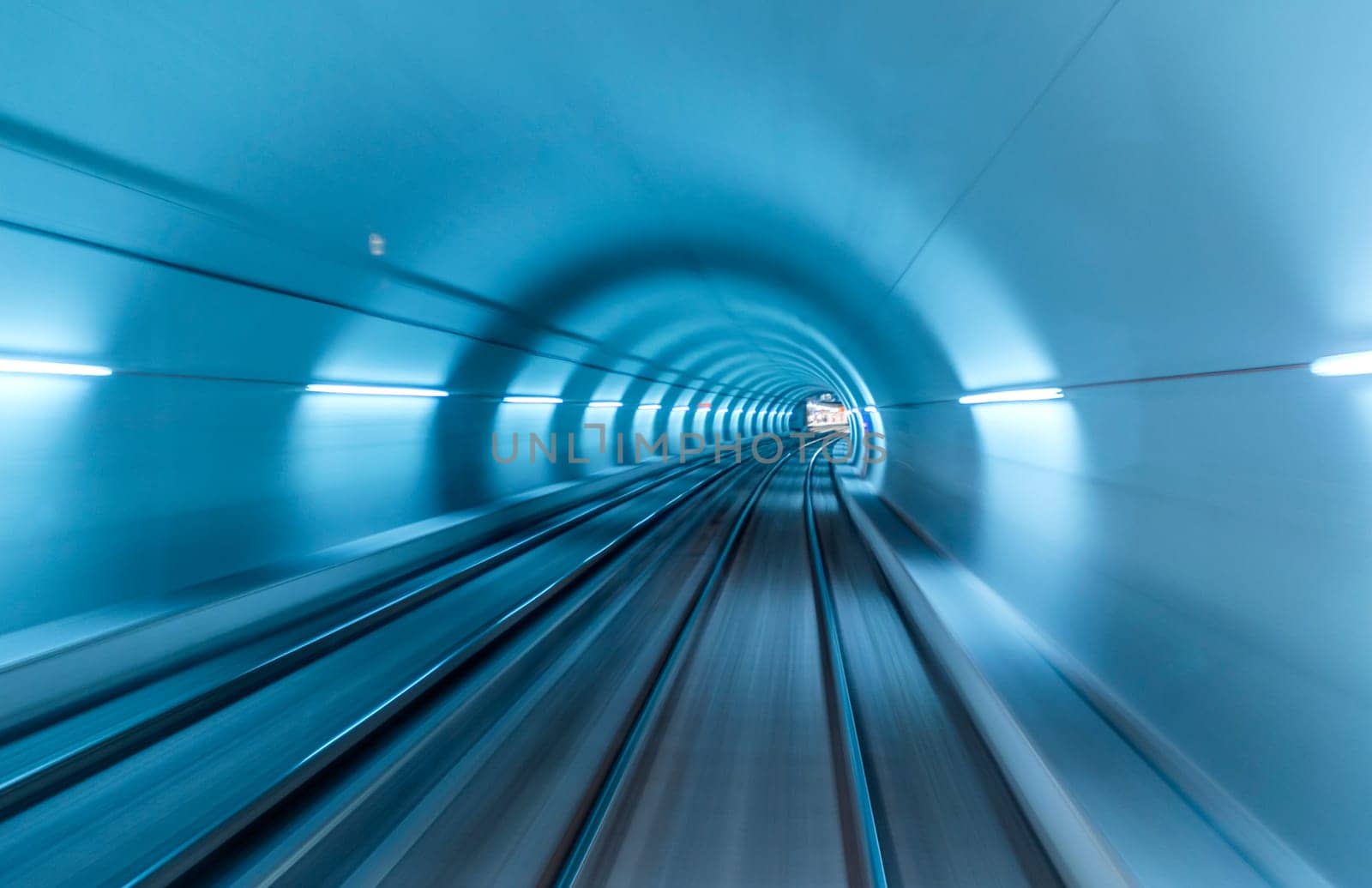 Underground train tunnel, blurred motion