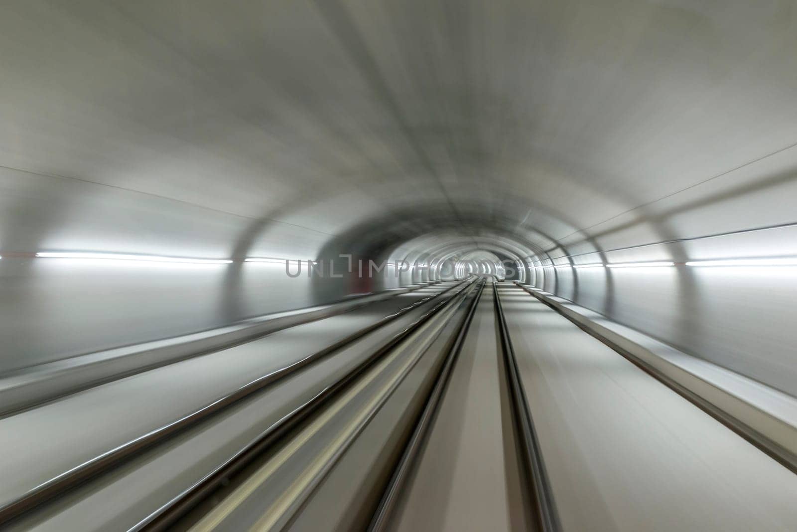 Underground train tunnel, blurred motion