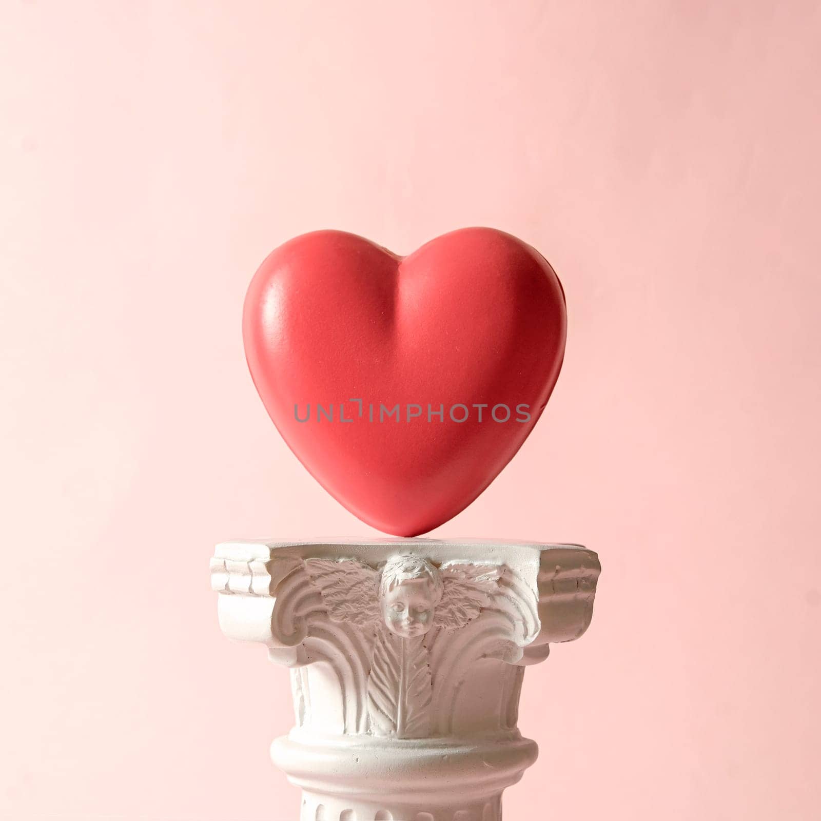 Heart love romantic on the podium antique column. by sergii_gnatiuk