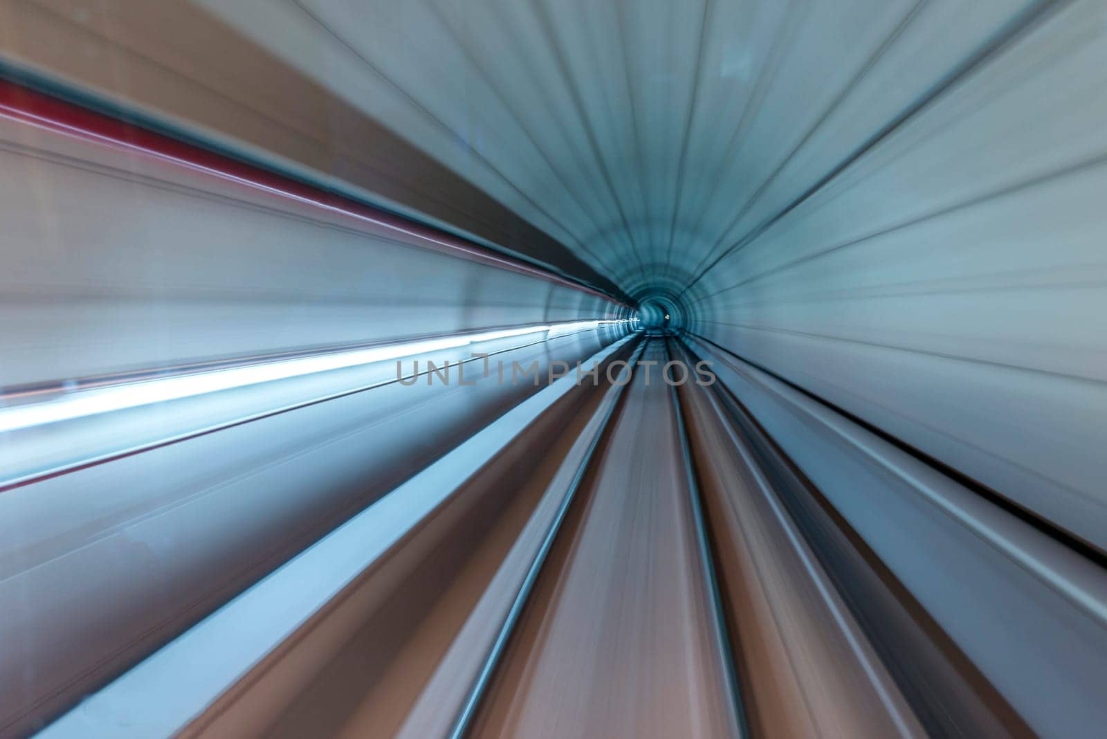 Underground train tunnel, blurred motion