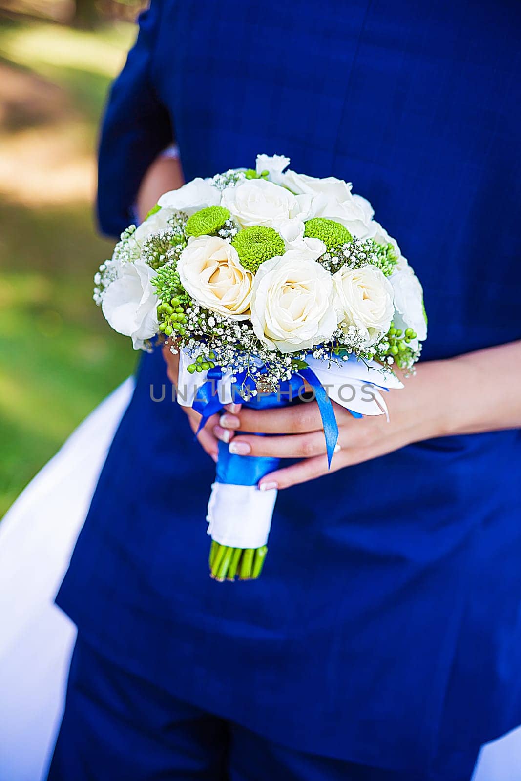 bride and groom. Happy bride and groom on their wedding hugging. by sfinks