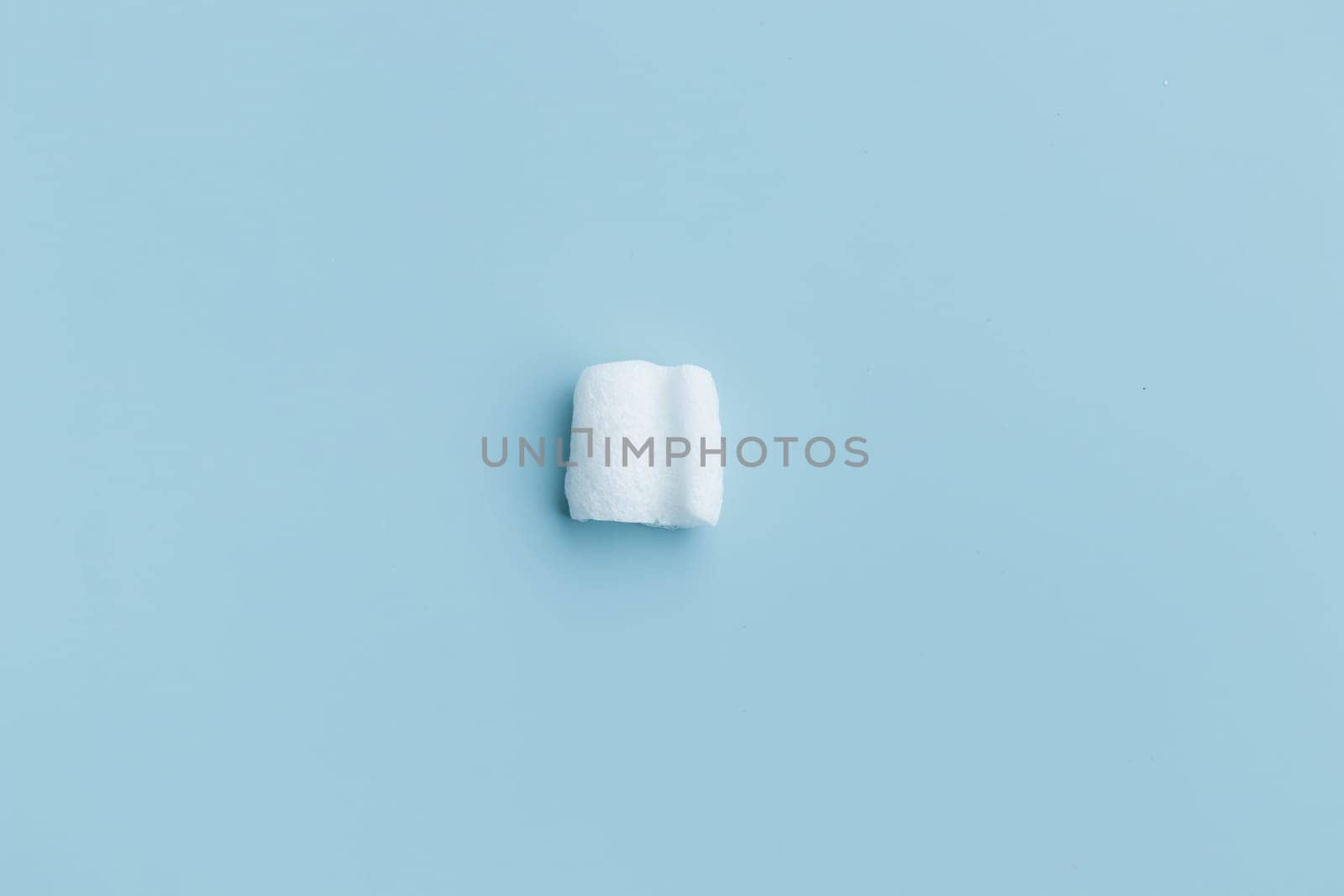 Styrofoam granules for filling boxe - reliable protective packaging solution, environmental friendly, fireproof and durable, shock-absorbing filler. Banner on a blue background with copyspace