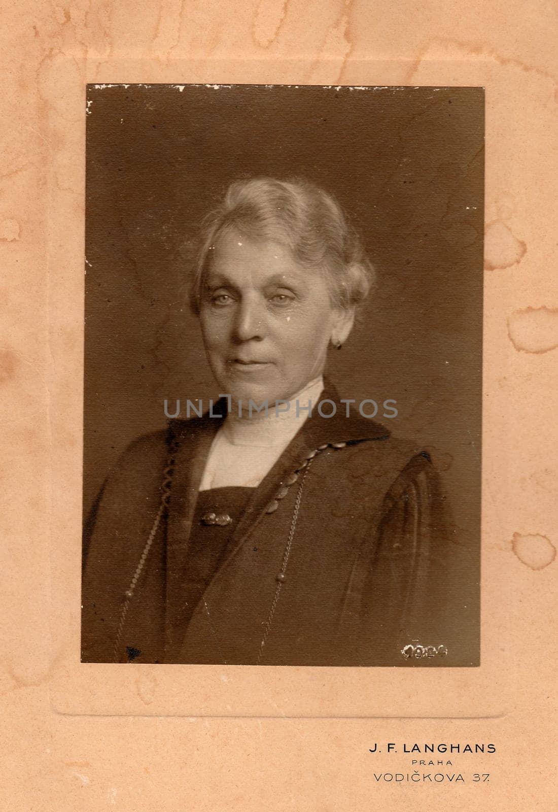 Vintage cabinet card shows older woman. by roman_nerud