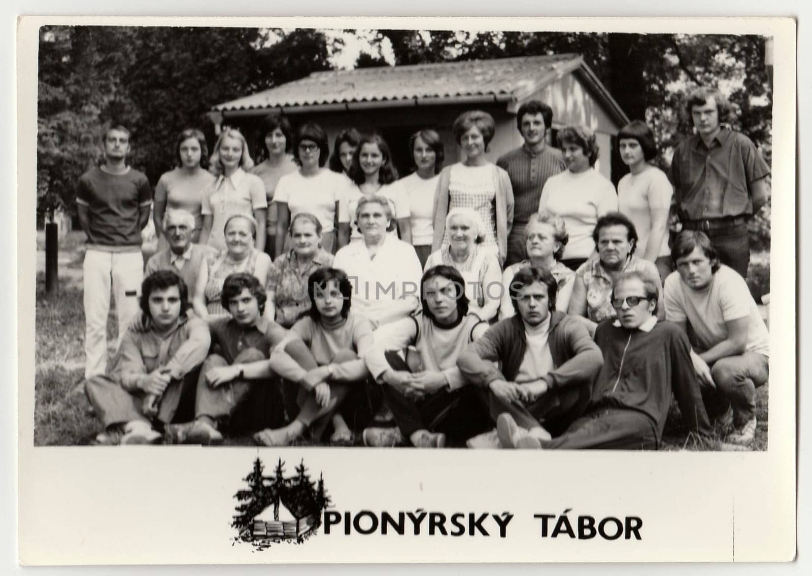 THE CZECHOSLOVAK SOCIALIST REPUBLIC - CIRCA 1980s: Vintage photo shows chiefs at summer camp.