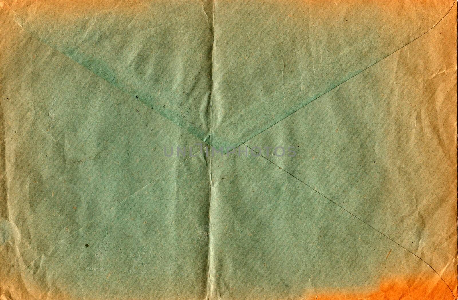 Back of an old used envelope. Rich stain and paper details. Can be used as background. by roman_nerud