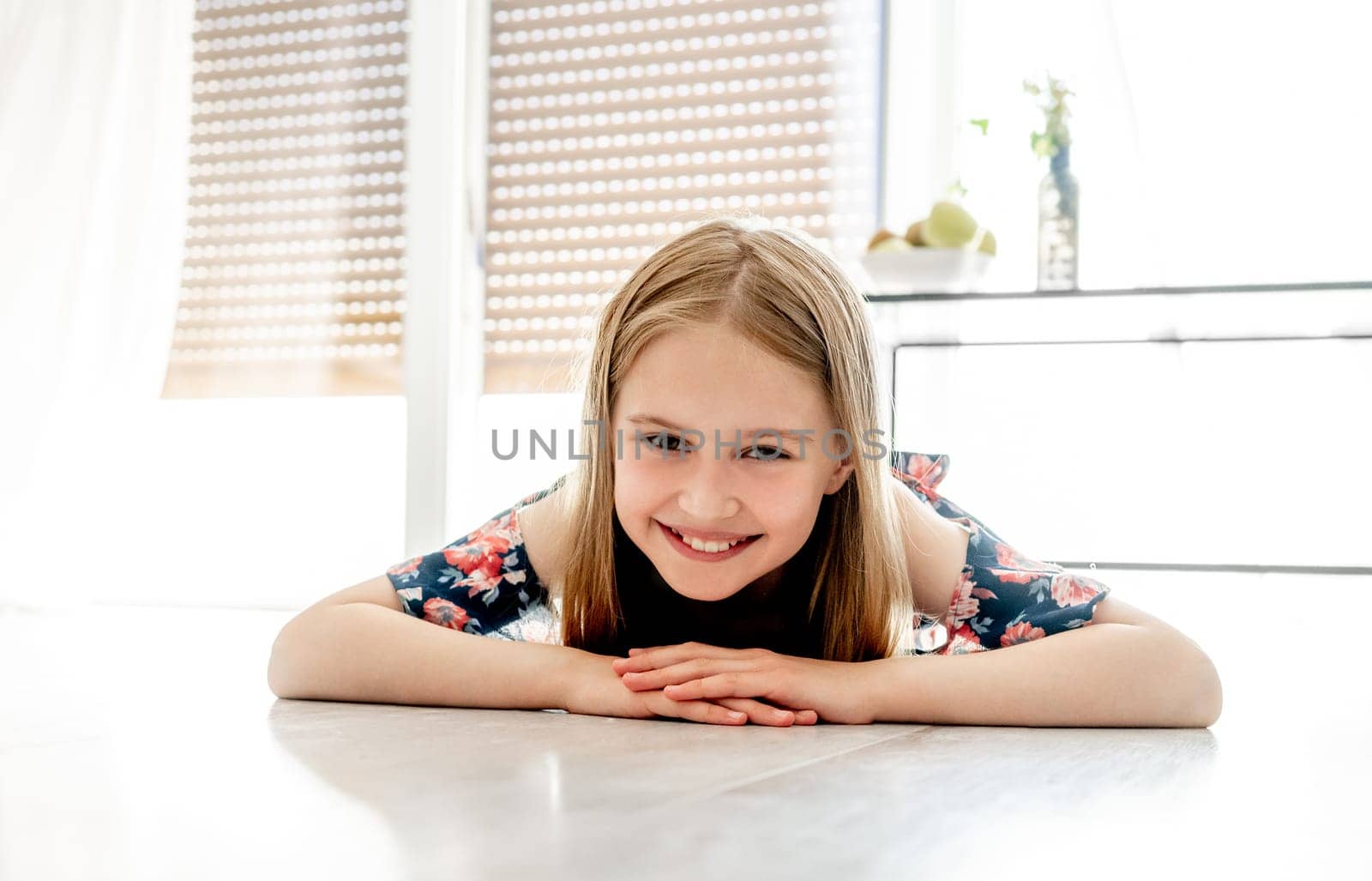Portrait of smiling cute little girl by GekaSkr