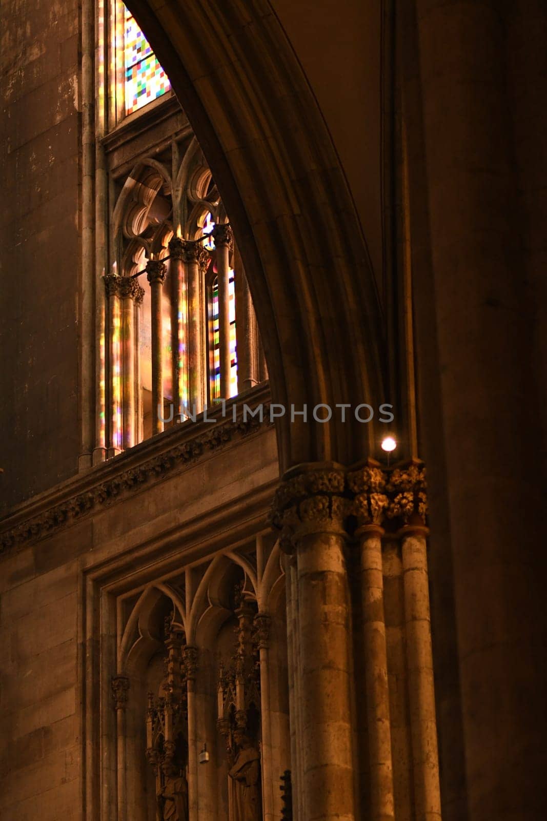 Church pews and railings in cologne cathedral in Germany