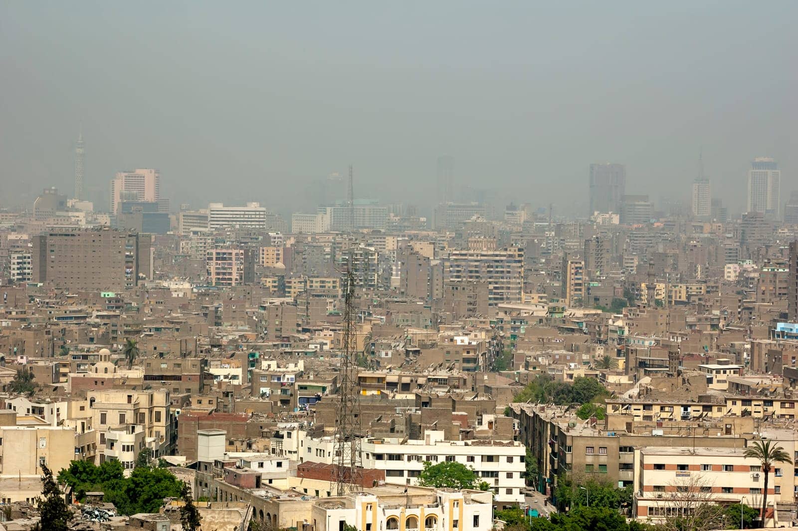 Cairo, Egypt - April 14 2008: Panoramic view of Cairo, Egypt.