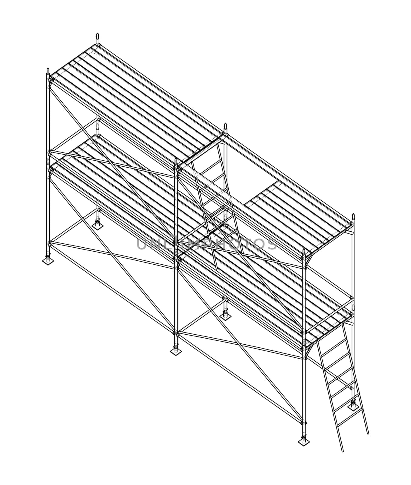 Prefabricated scaffolding. Orthography by cherezoff